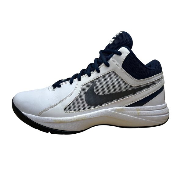 Nike Men’s White/Blue Lightweight Overplay VIII Basketball Shoes Size 8.5 - Picture 7 of 9